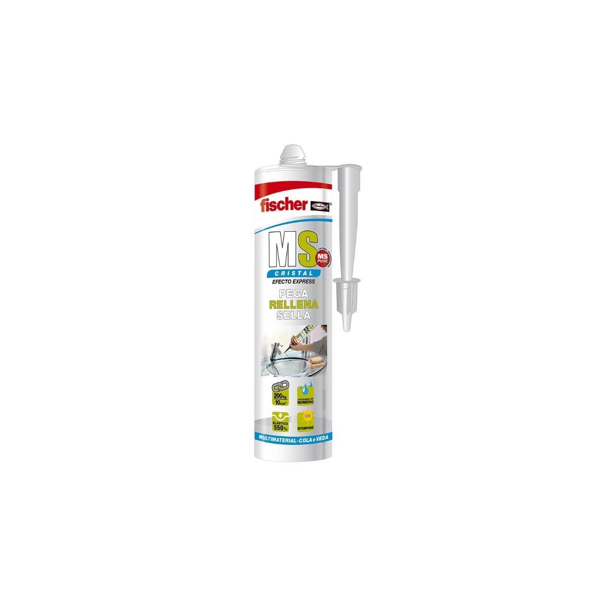 Mastic pour verre transparent MS