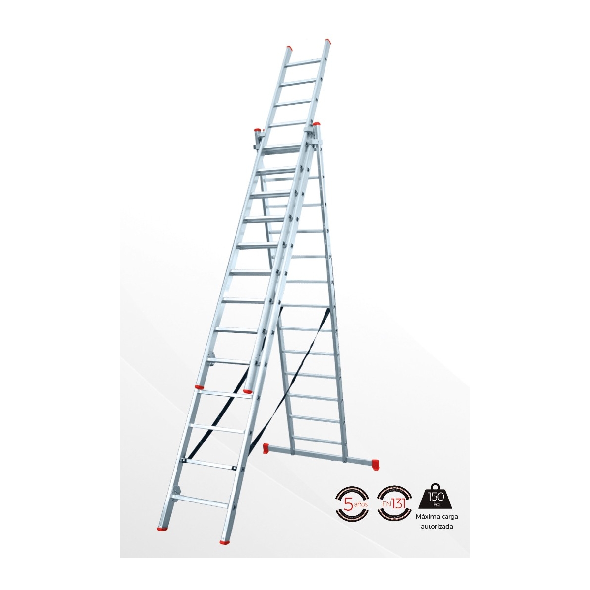Leiter 3 Abschnitte 7 Stufen 2,00 - 4,50 m
