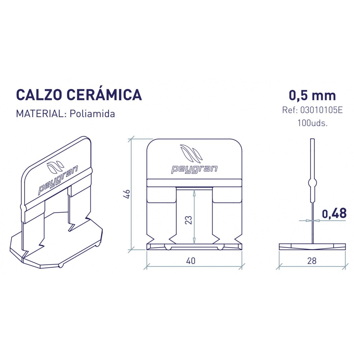 0,5 mm Peygran Klosser (Sack mit 100 Einheiten) Peygran