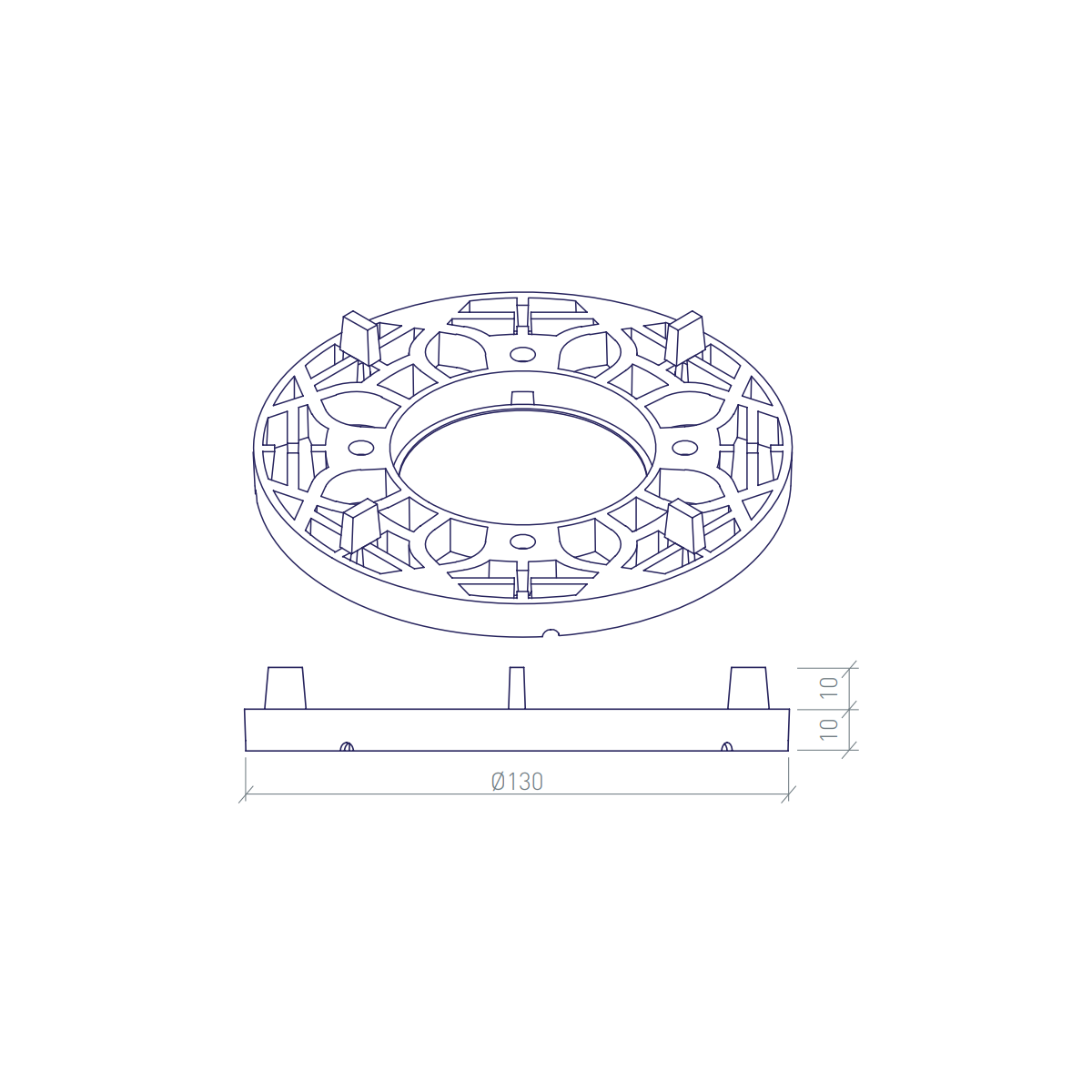 Support fixe 10-15mm pour Plots pour plancher flottant - Systèmes pour sols flottants - Marque Peygran