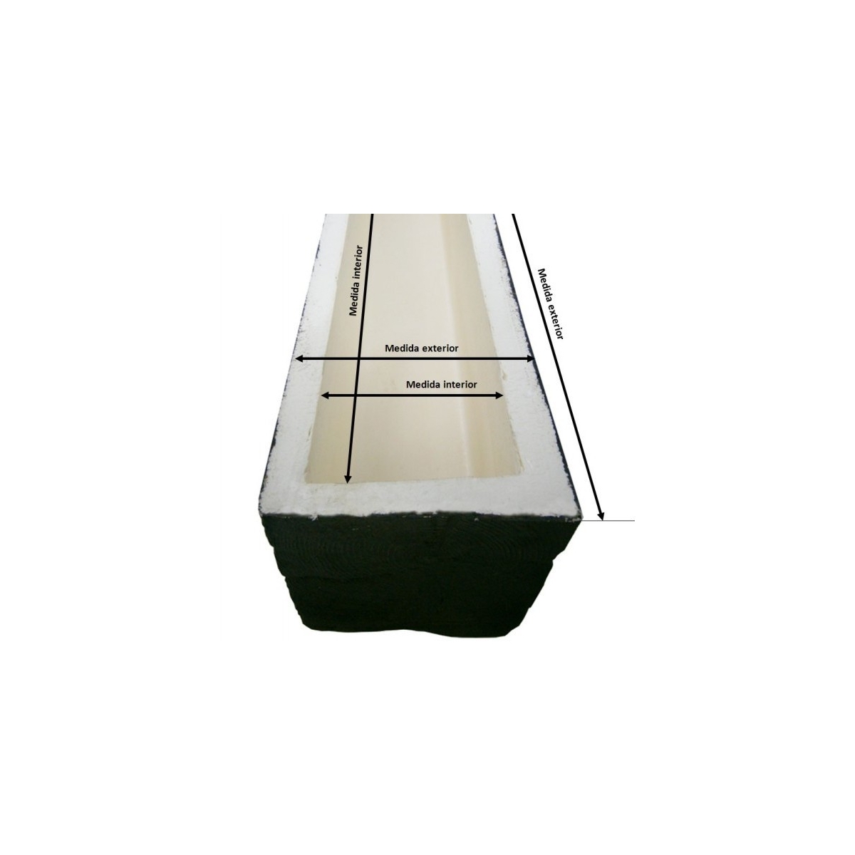 Detail of 200x10x10 imitation wood beam