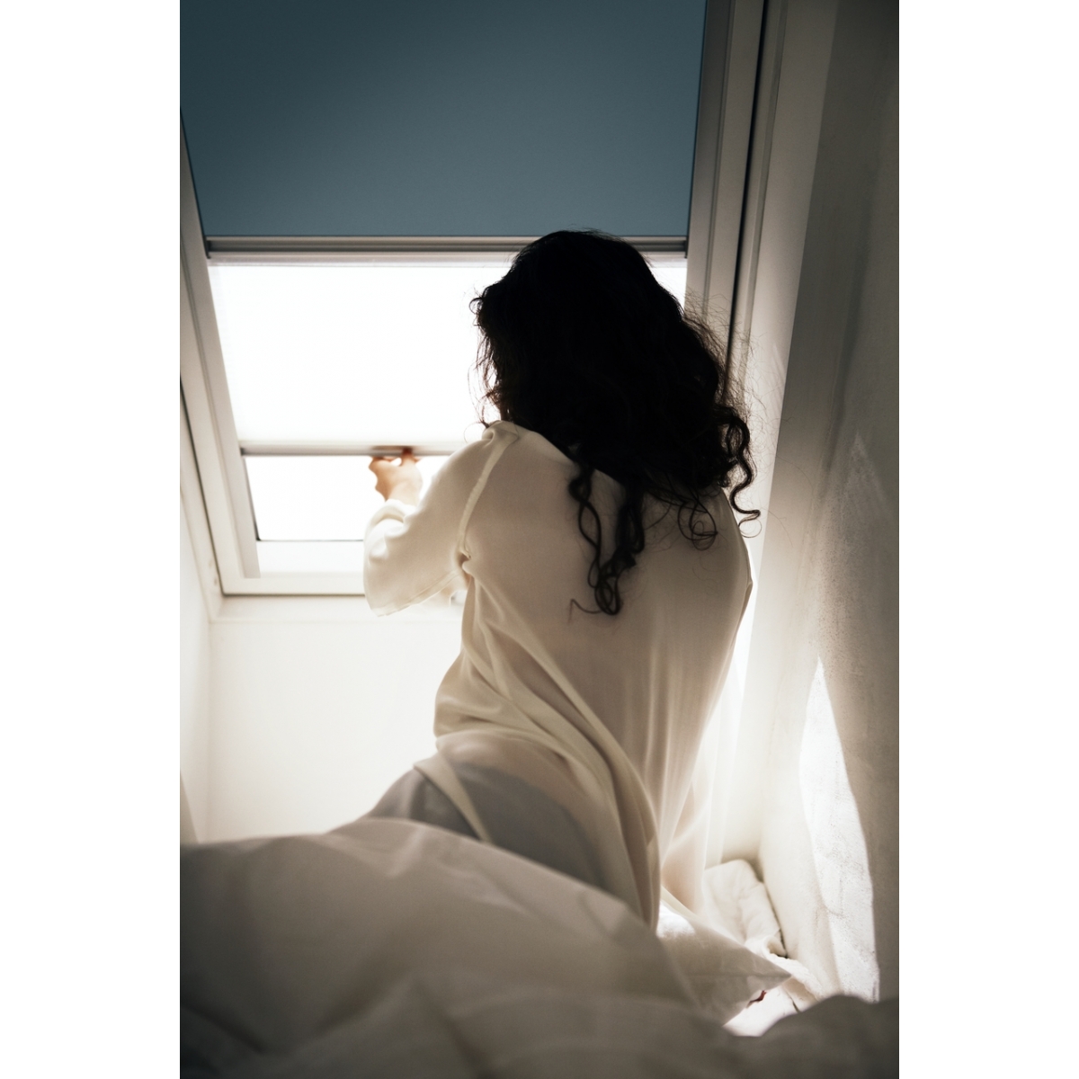 VELUX curtains for roof windows Velux - DUO manual DFD Dark Beige 4556 Premium curtain