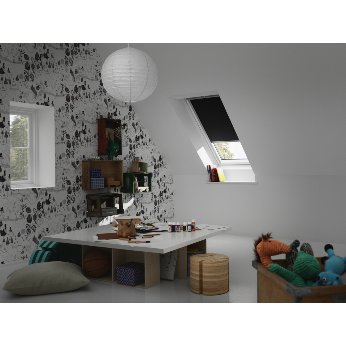 Velux - Cortina oscurecimiento eléctrica DML Naranja 4564 Premium