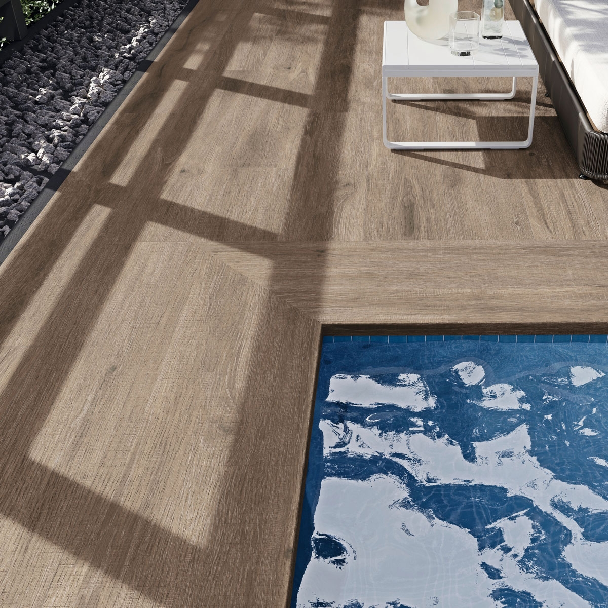 Lames de couronnement pour piscine - Collection Alabama - Lames de piscine - Marche droite Quercia 33x120