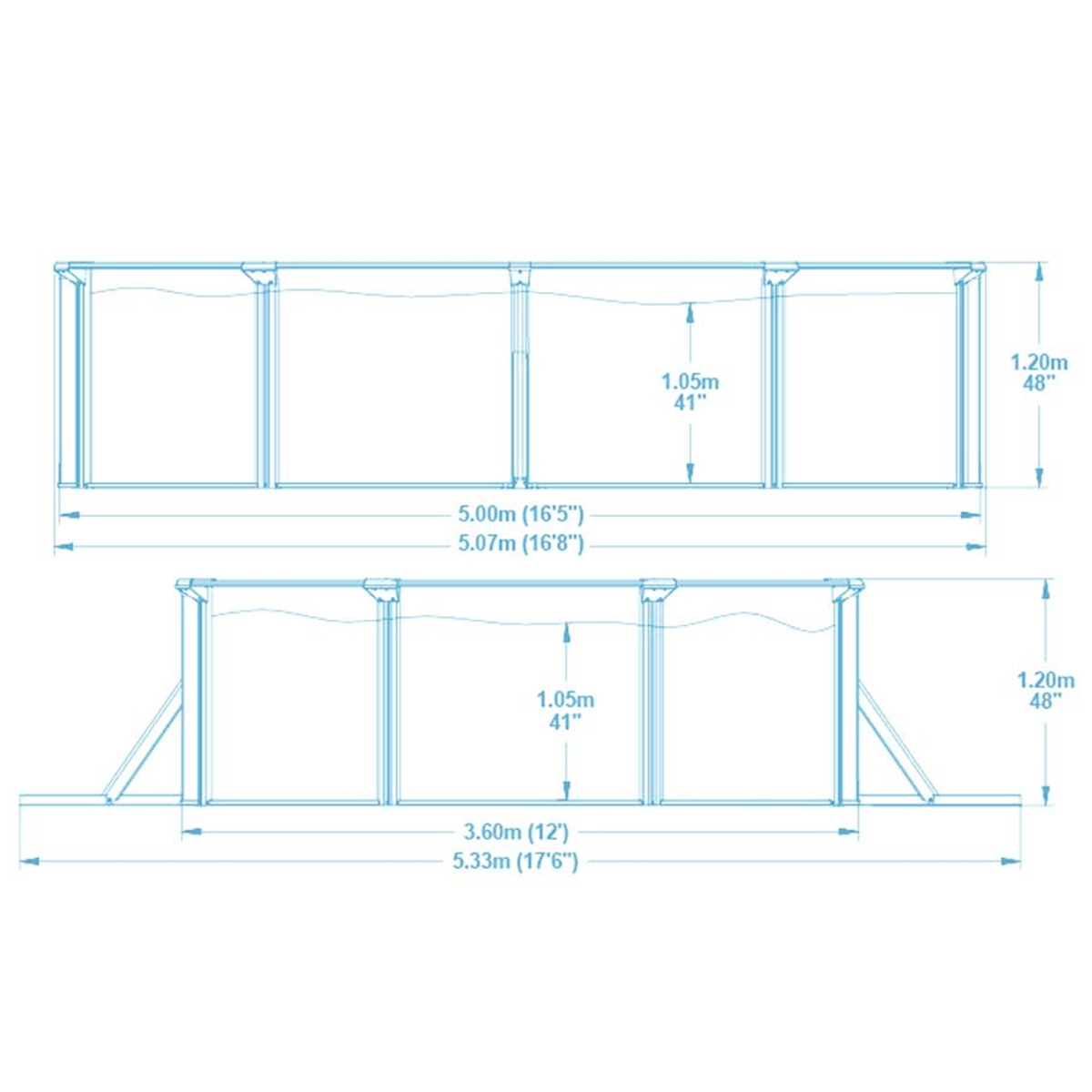 Piscinas e jardim - Piscinas removíveis - Oval Hydrium Bestway piscina de aço Ø 500 x 360 x 120 cm