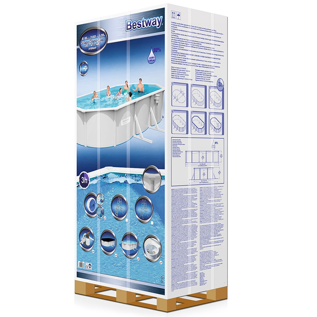 Bestway - Piscine en acier Oval Hydrium Bestway Ø 610 x 360 x 120 cm