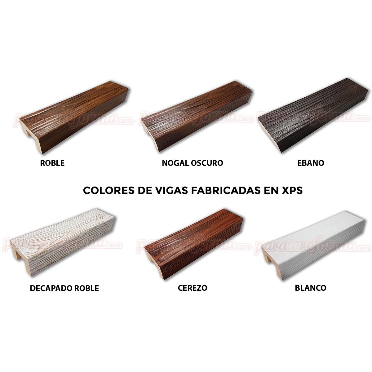 Colores de vigas de imitación madera XPS