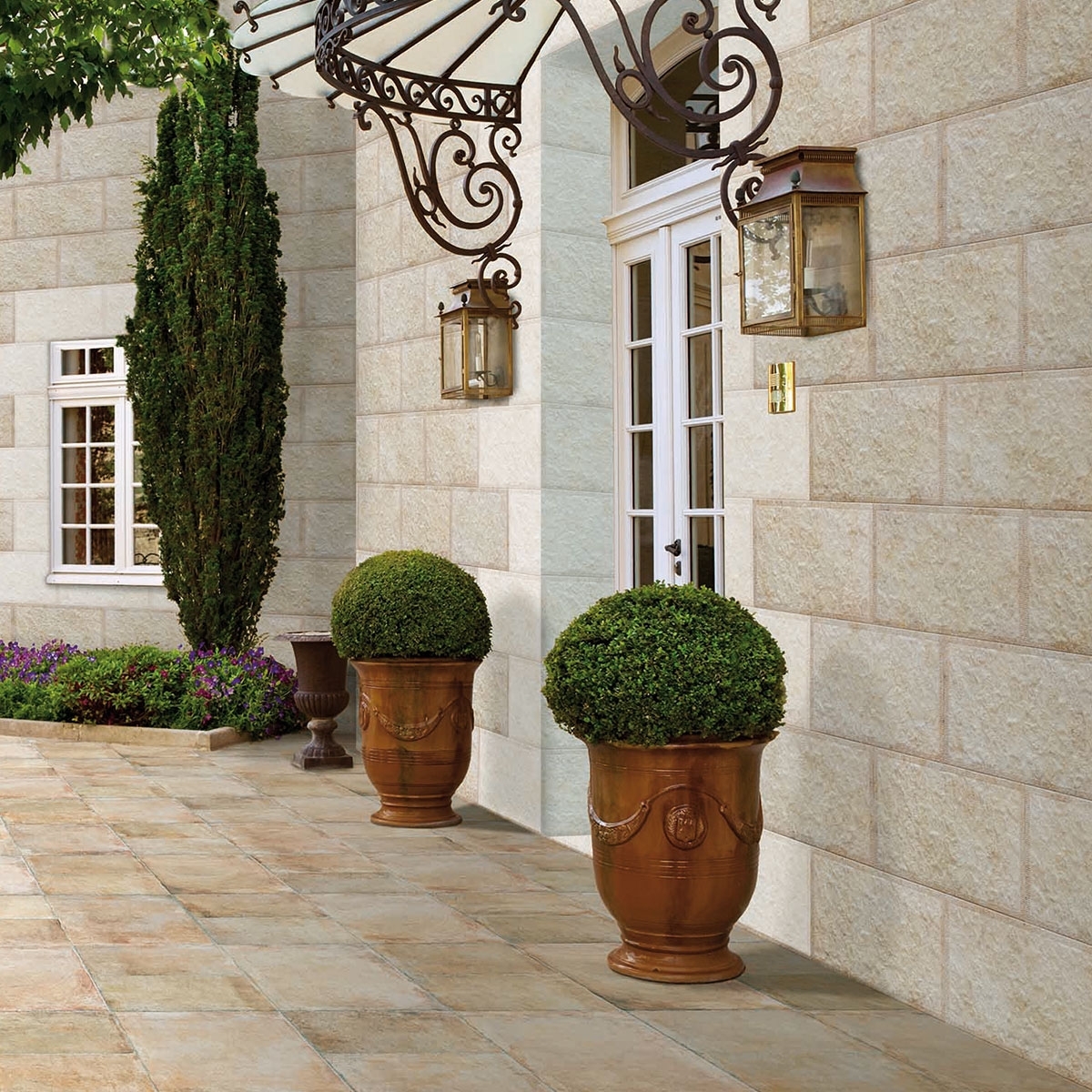 Stone imitation coating - Mijares - Pyrenees Ivory 26.3x47.5 cm (box of 1 m2)