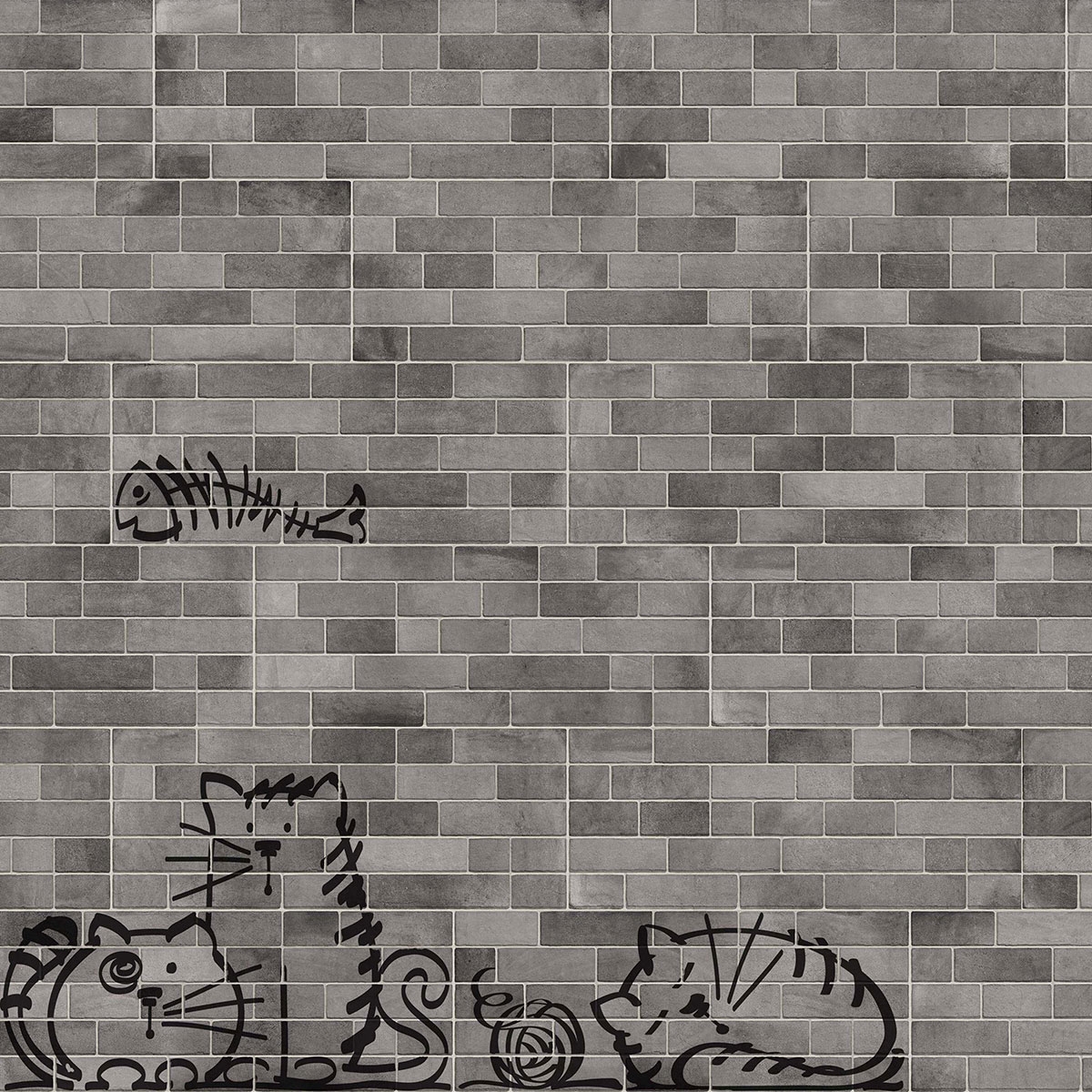 Revestimento por imitação de tijolo Vives - Nuney Graphite 20x50