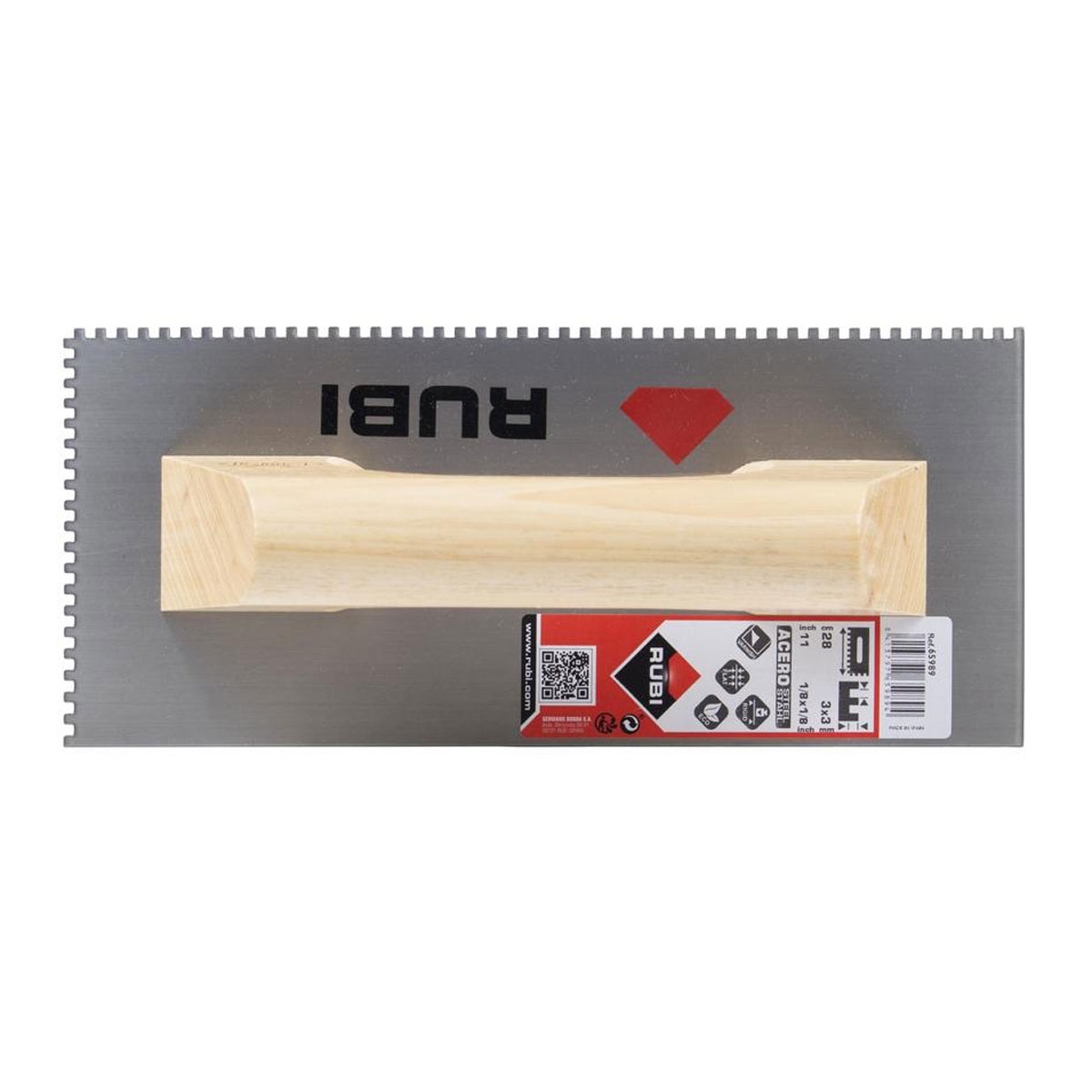 Photo of Steel toothed trowel 28x12cm