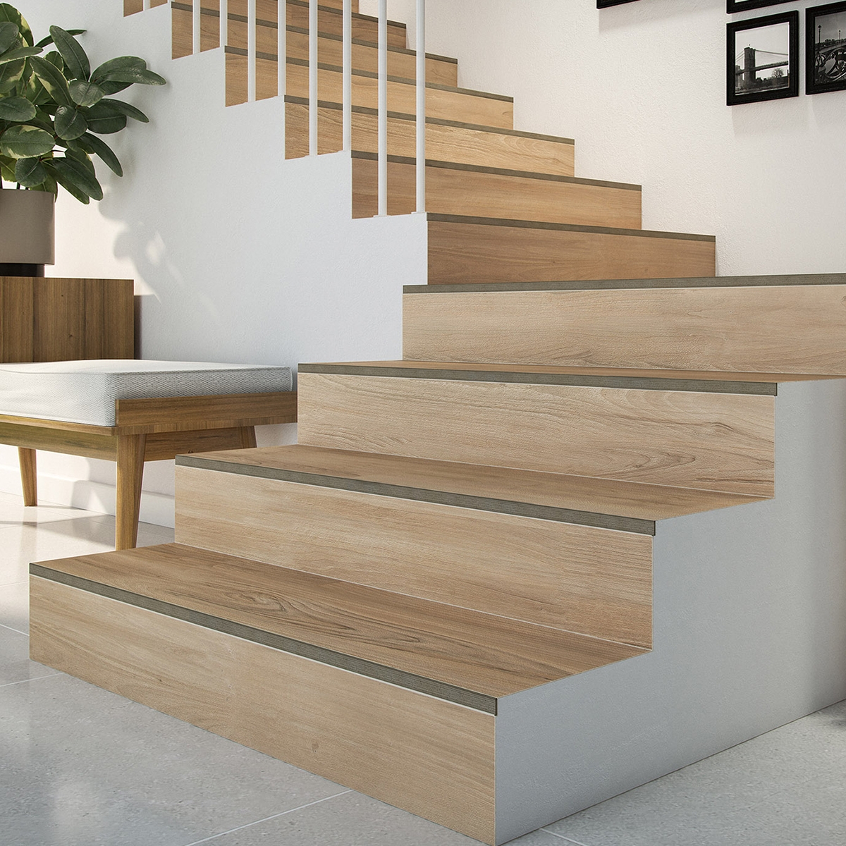 Integrated universal profile Astra Kombu Almond 12x2500 mm - Crowning edges for Emacpool