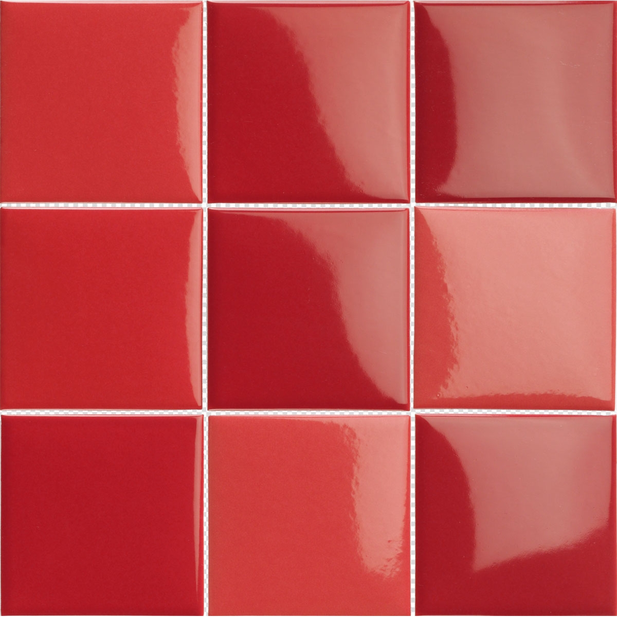 Red Porcelain Pool in mesh 30.5x30.5 - Natucer