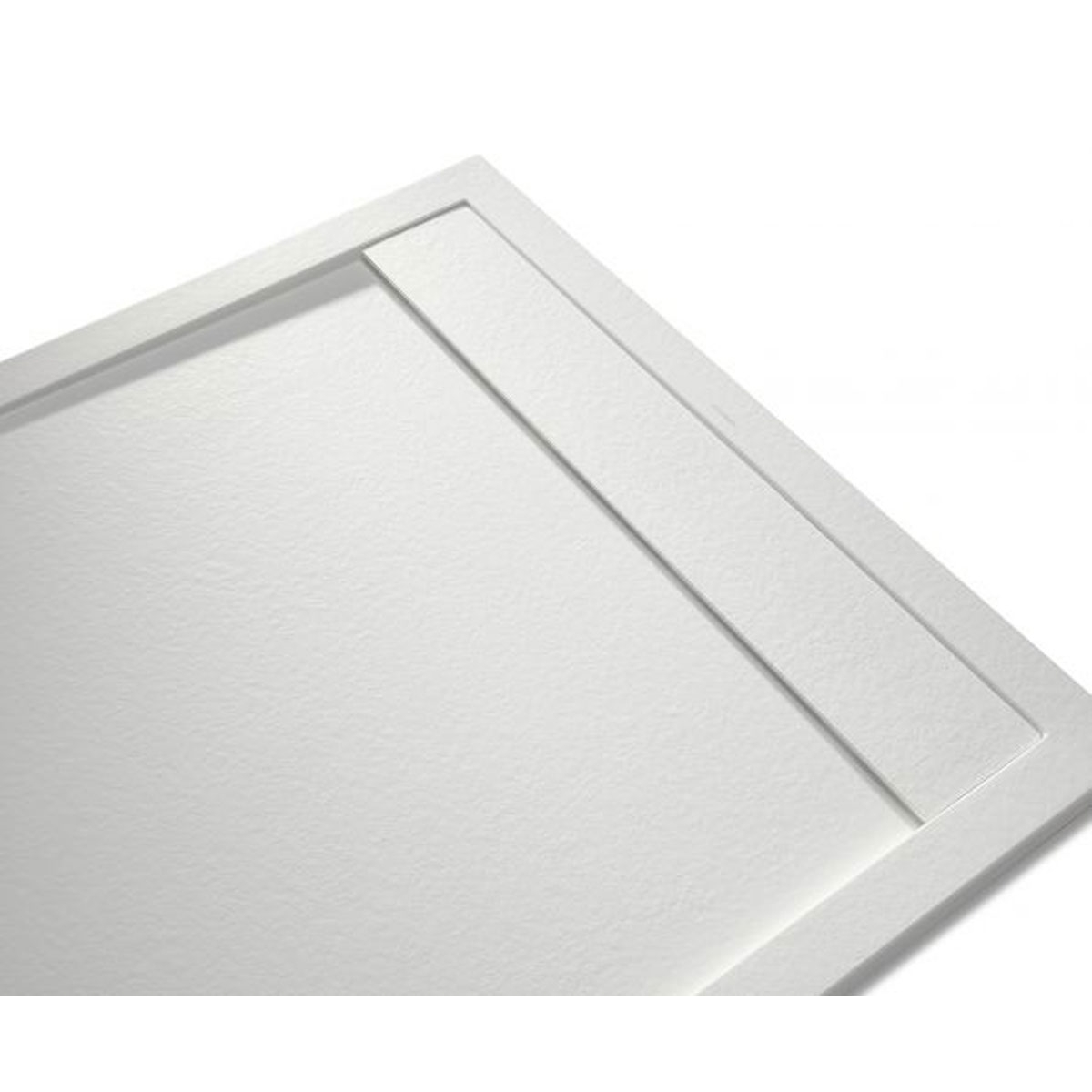Platos de Ducha de Resina McBath - Plato de ducha rectangular 160x80 Andrómeda Stone Cover Blanco