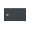 Foto da base de duche retangular 140x80 Ares Stone Nox Anthracite