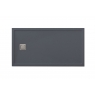 Photo of Rectangular shower tray 160x80 Ares Stone Nox Basalt