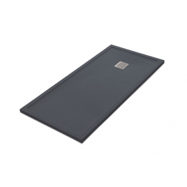 Rectangular shower tray 160x80 Ares Stone Nox Basalt