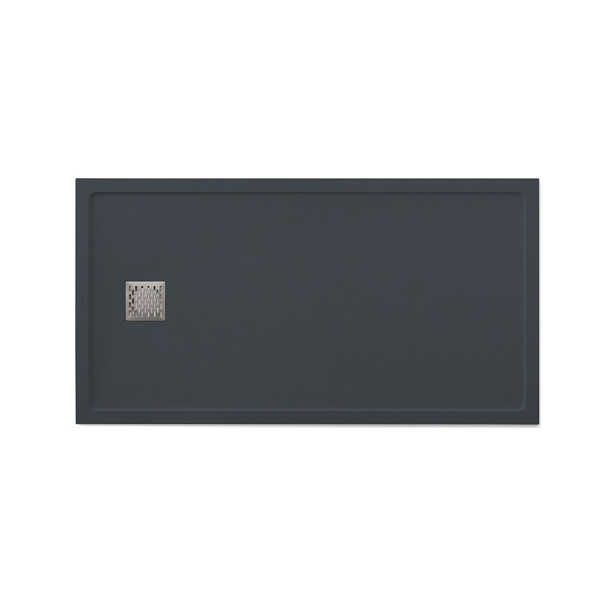 Foto da base de duche retangular 160x80 Ares Stone Nox Anthracite