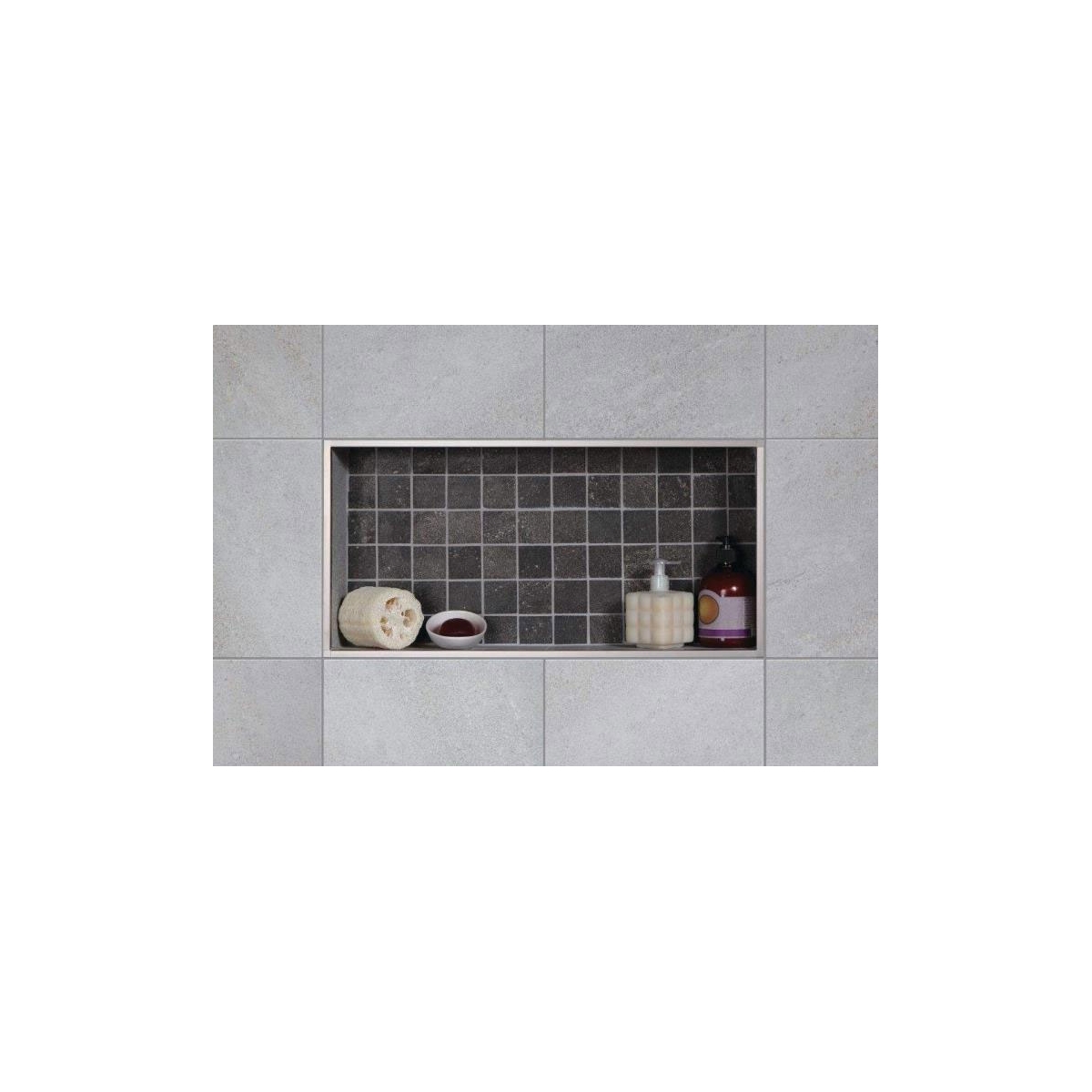 Baño Schlüter Systems - Hornacina rectangular con estante para baño prefabricada de 30.5x71.1x89 cm