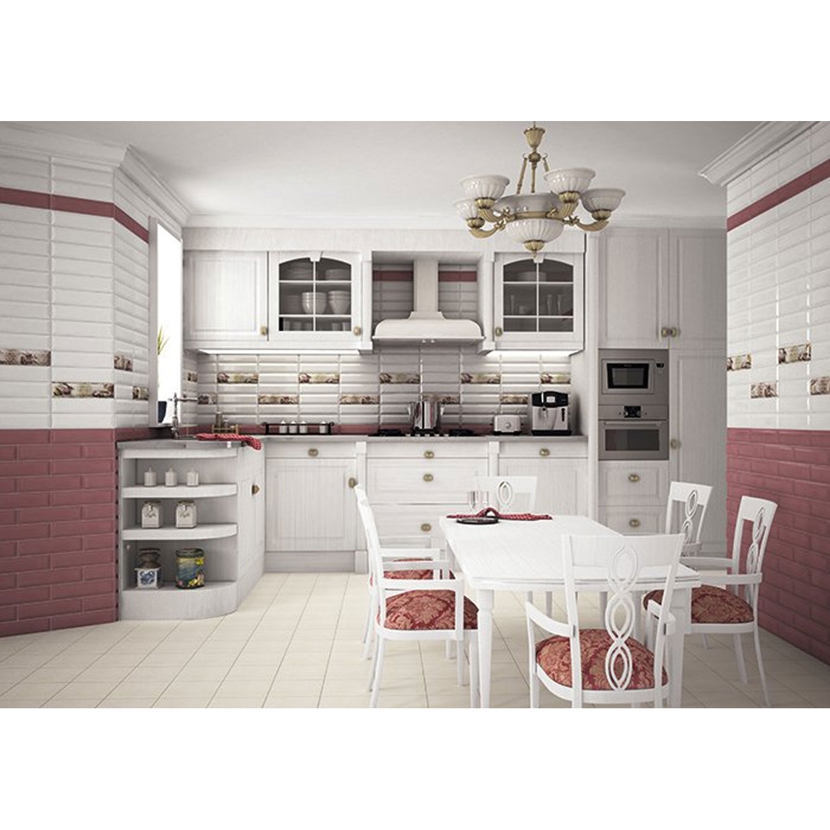 Settecento bissel rosso gloss 7.5x30