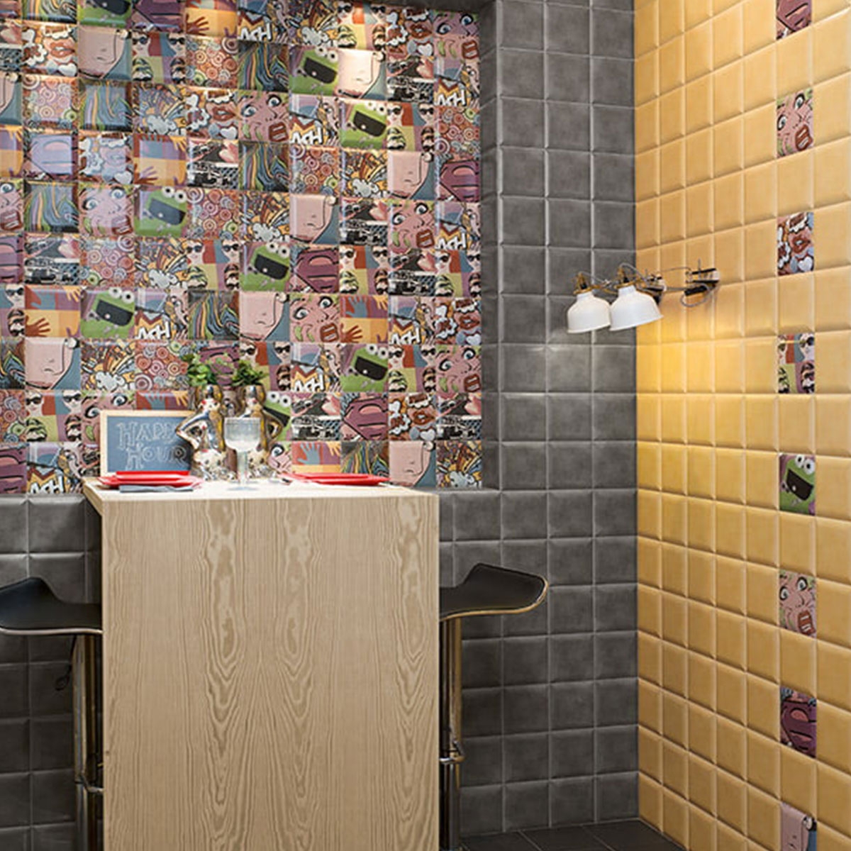 Bombato Ocre 15x15 cm 