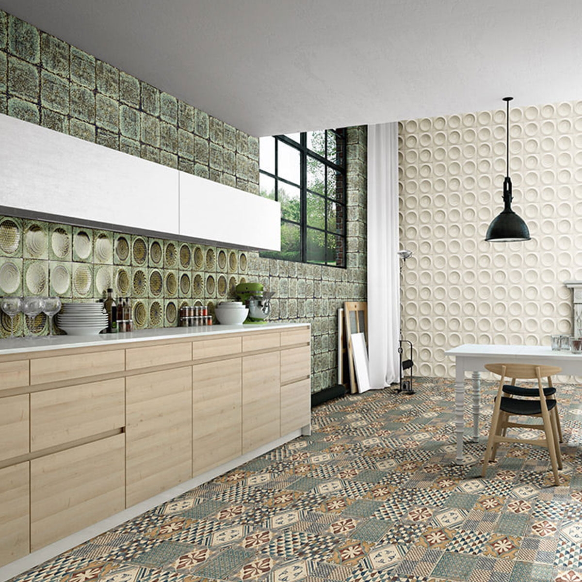 Small format wall tile Mainzu - Shapes Emerald 20x20 cm