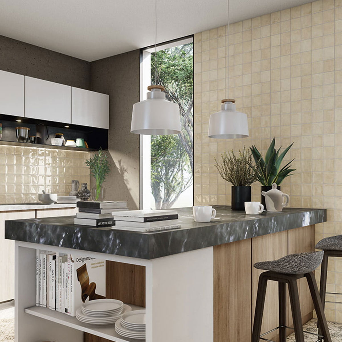 Dix Chaouen Cream 20x20 cm 