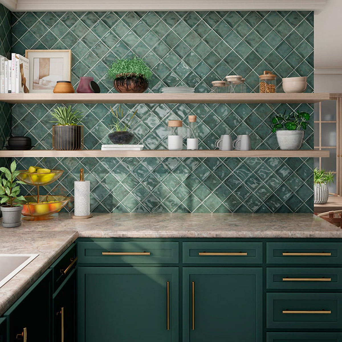 Dix Chaouen Ocean 20x20 cm - Small format coating Mainzu