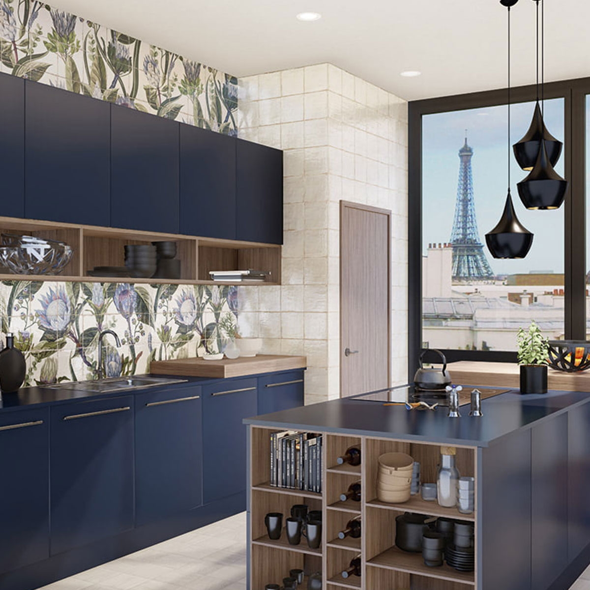 Beschichtung mit Kleinformat Mainzu - Mural Protea 120x120 cm