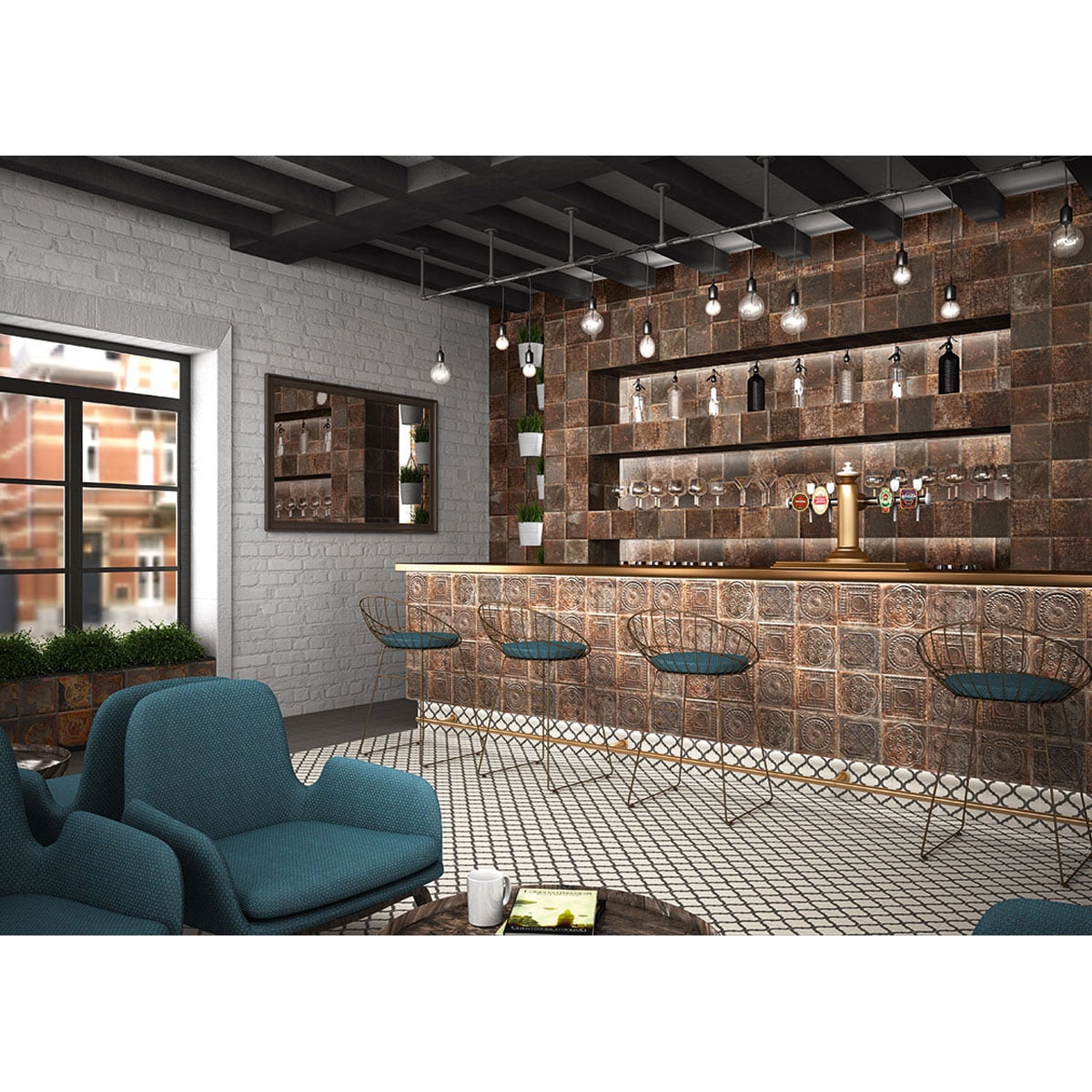 Rusty Nero 20x20 cm - Small format coating Mainzu