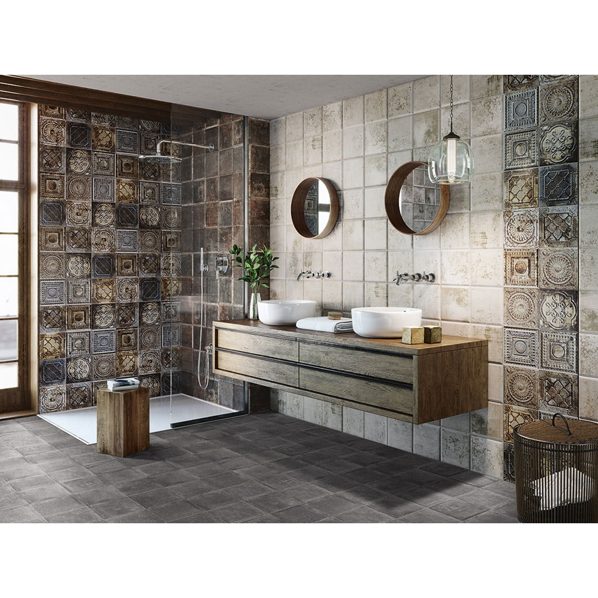 Mainzu - Tin Tile Collection by Mainzu - Rusty Mix 20x20 cm