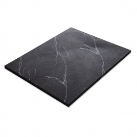 Mirage Marquina Schwarze rechteckige Duschwanne 100x80