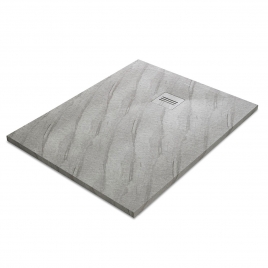 Mirage Receveur de douche rectangulaire gris travertin 100x80