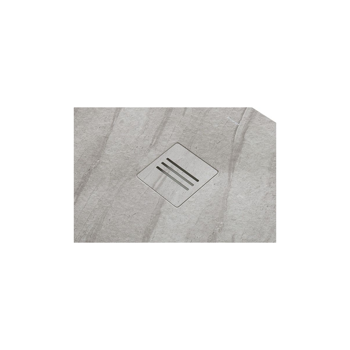 Photo of Rectangular shower tray 100x80 Mirage Travertine Gray