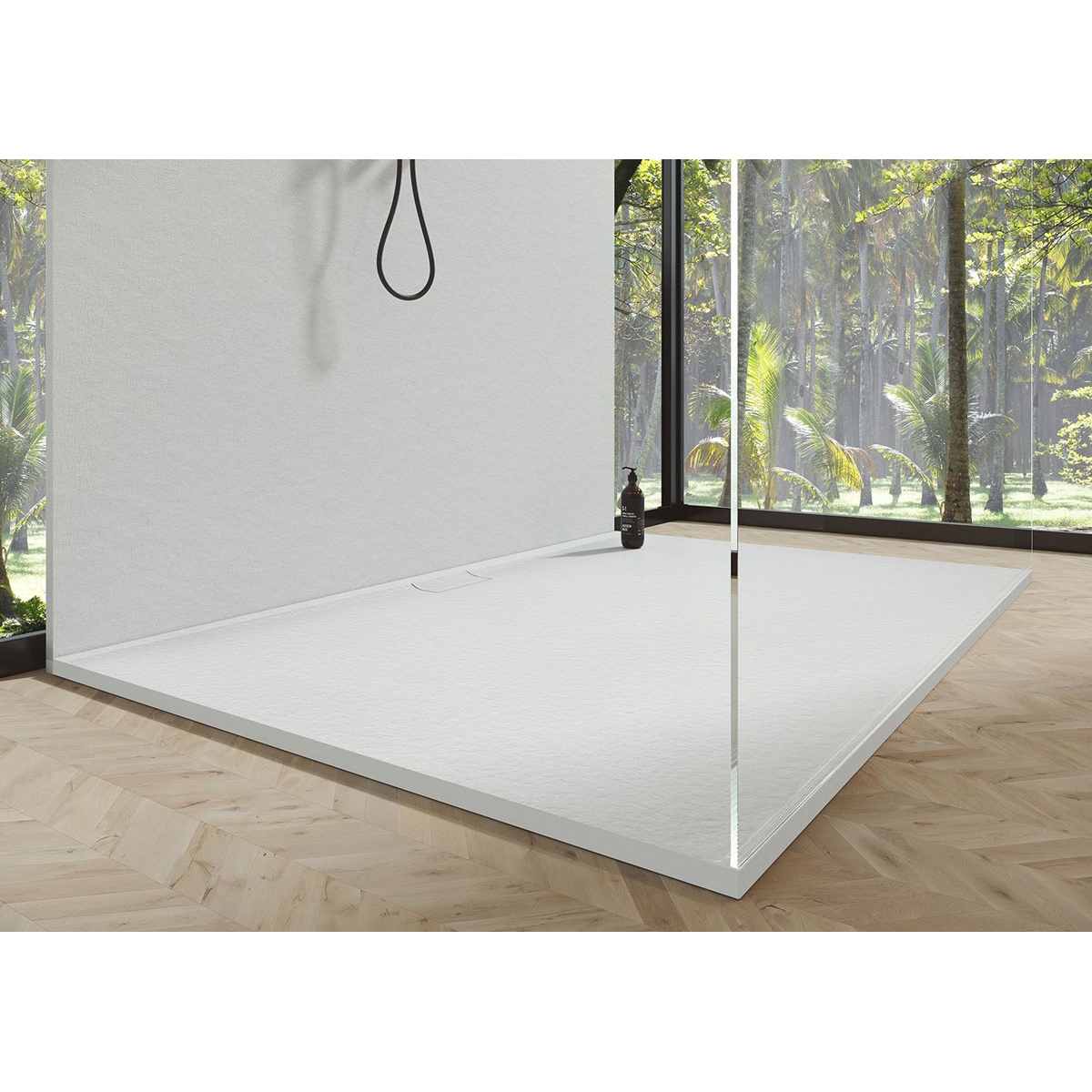 McBath - Plato de Ducha de Resina de 100 x 80 cm - Plato de ducha rectangular 100x80 Nova Stone Cover Blanco
