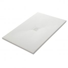 Base de duche retangular 120x80 Coliseo Stone Nox Branco
