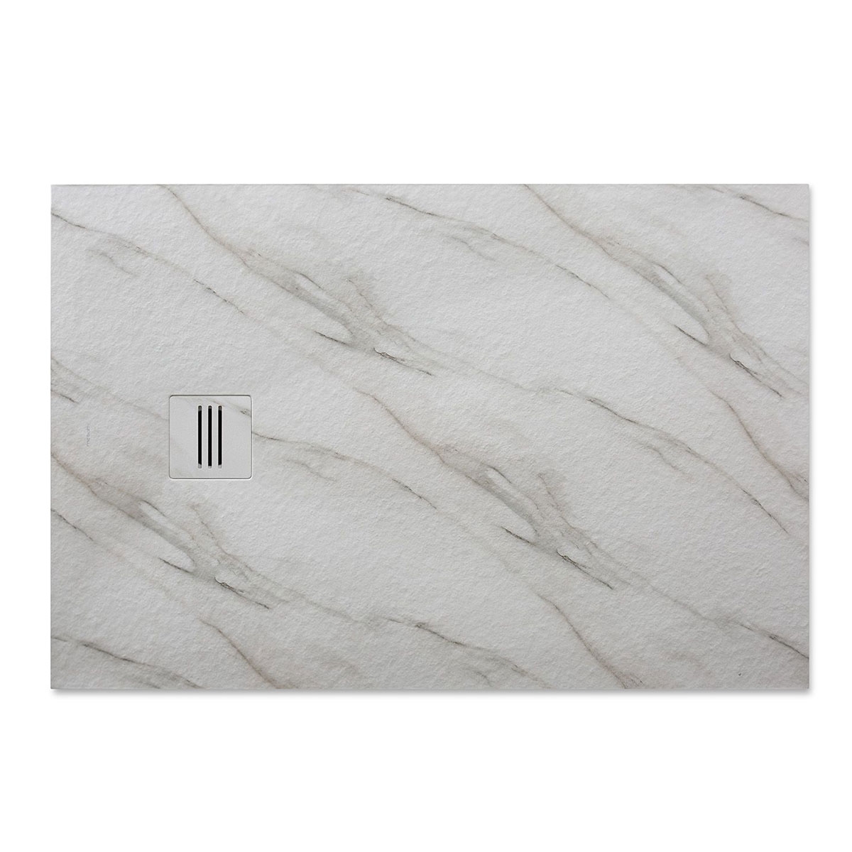 McBath - Receveur de douche en résine 120 x 80 cm - Receveur de douche rectangulaire 120x80 Mirage Calacatta Blanc