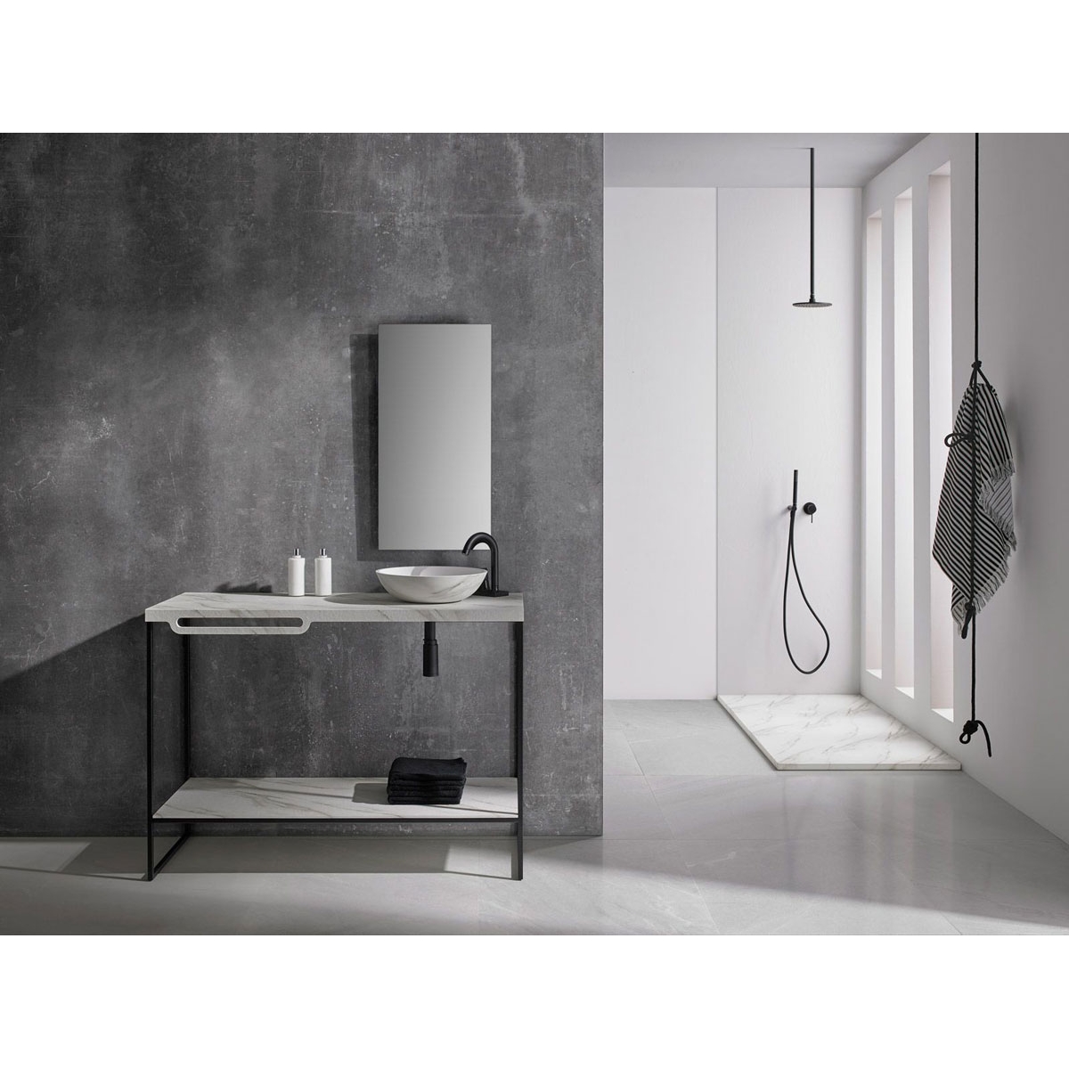 Mirage Travertin-Beige rechteckige Duschschale 120x80 – Harzduschschalen McBath