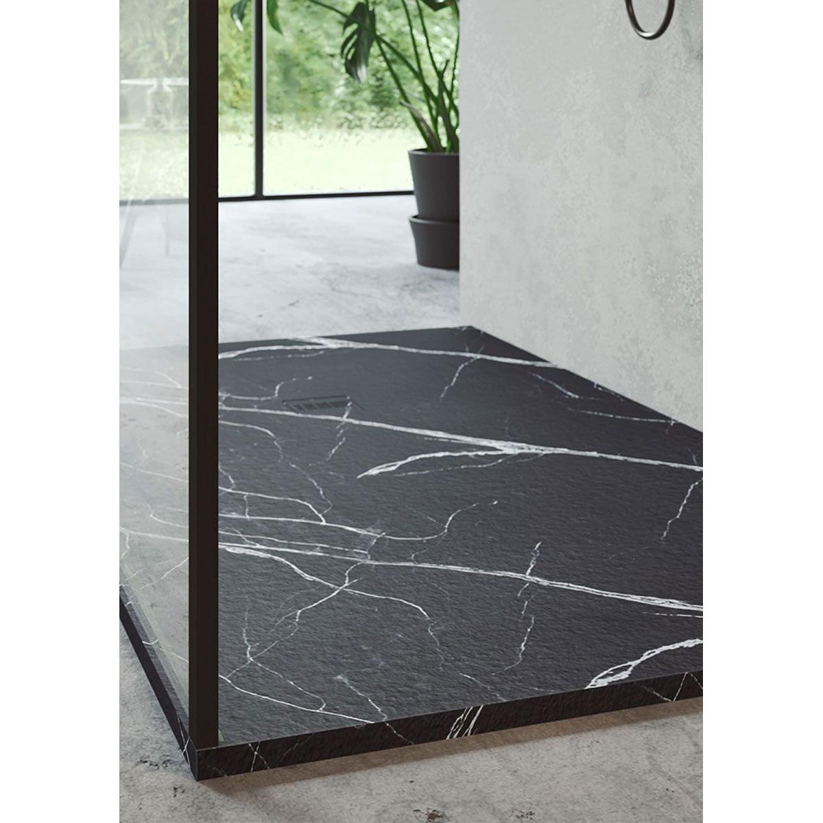 McBath - Base de duche em resina 120 x 80 cm - Base de duche retangular 120x80 Mirage Travertino bege