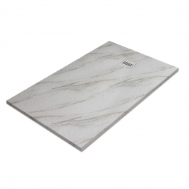 Mirage Calacatta Base de duche retangular branca 140x80