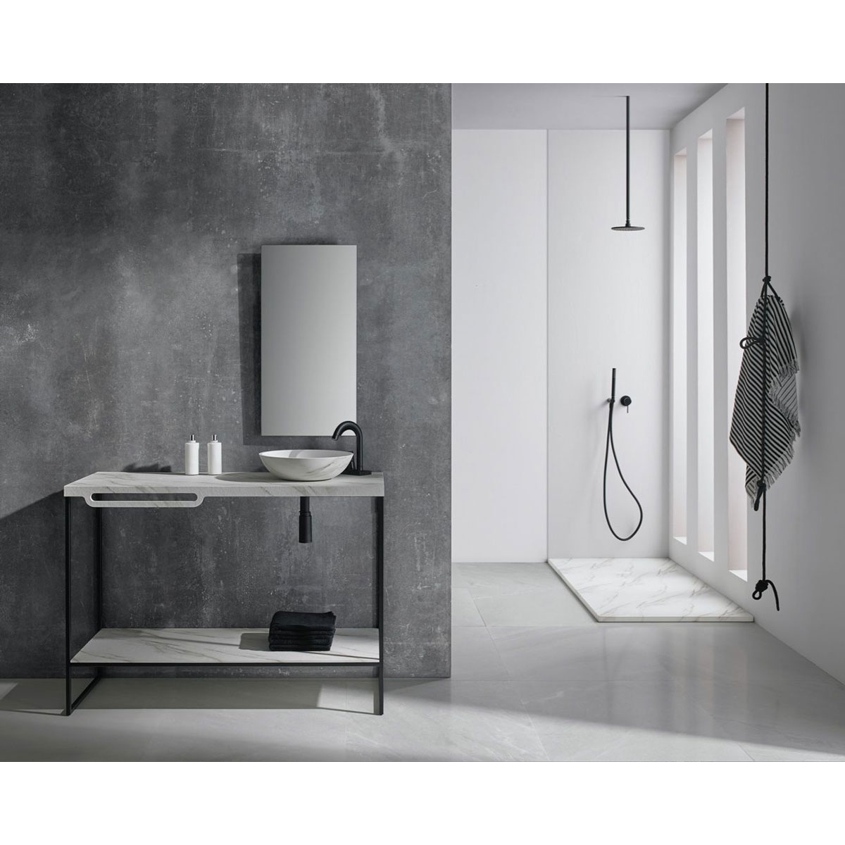 Mirage Calacatta Receveur de douche rectangulaire blanc 140x80 - Receveurs de douche en résine McBath