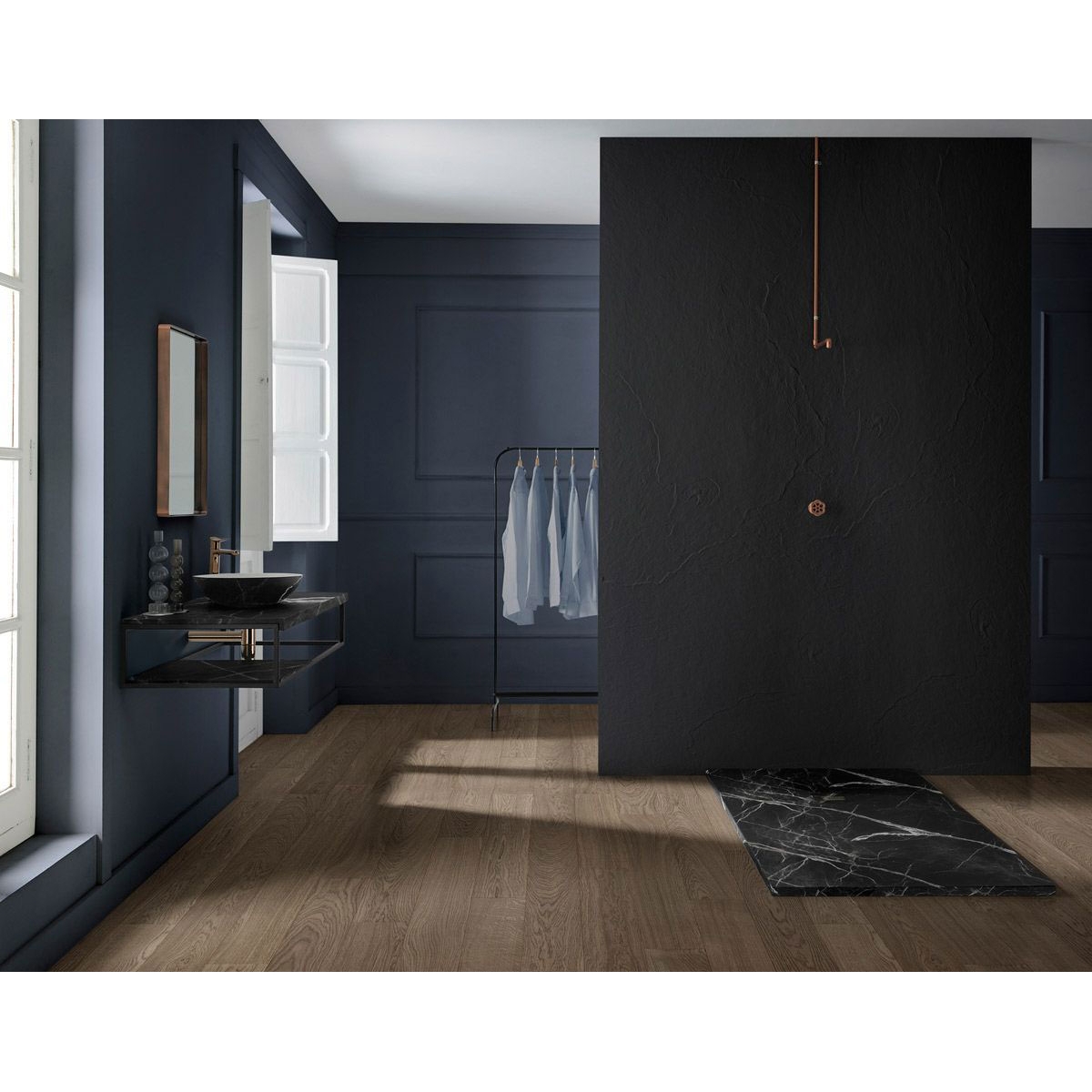 Resin Shower Trays - Resin Shower Tray 160 x 80 cm - Rectangular Shower Tray 160x80 Mirage Marquina Black