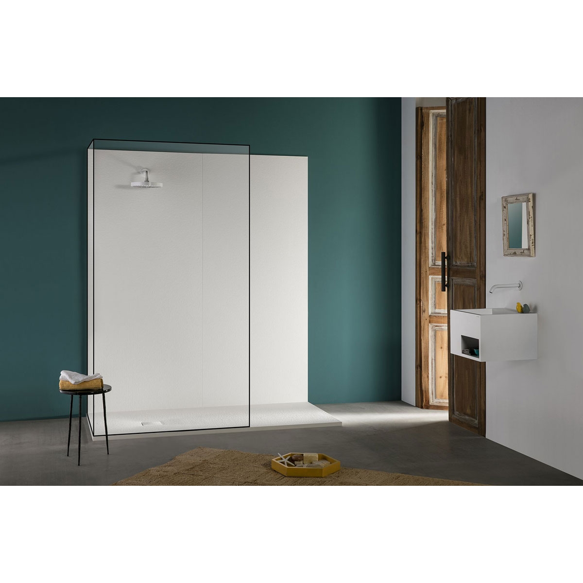 McBath - Harzduschschale 160 x 80 cm - Rechteckige Duschwanne 160x80 Zeus Vulcano Anthrazit