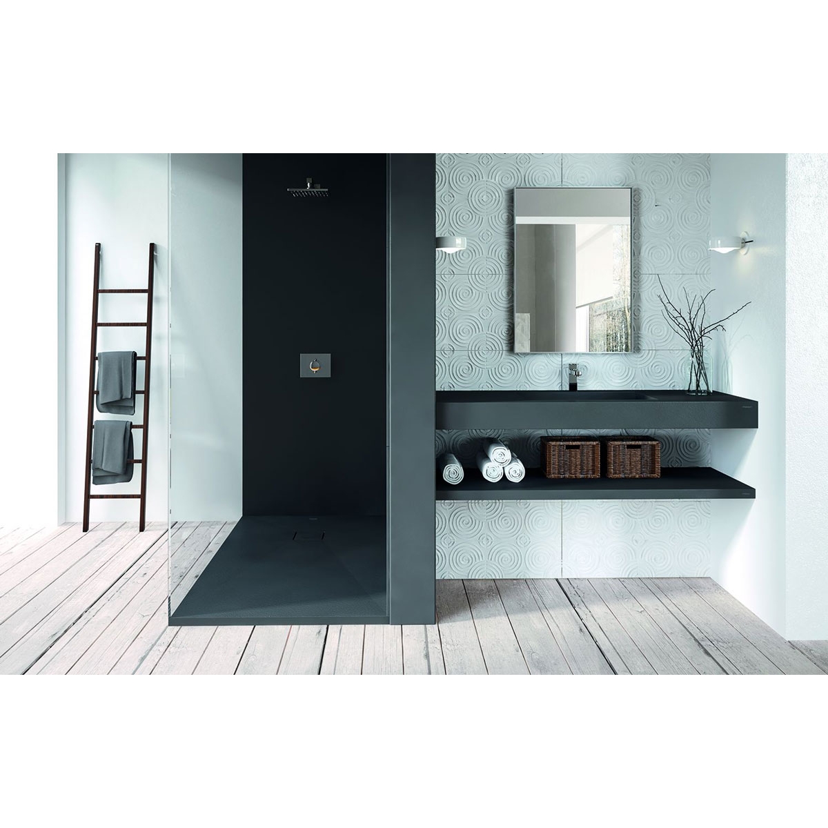 McBath - Harzduschschale 160 x 80 cm - Rechteckige Duschschale 160x80 Zeus Vulcano White