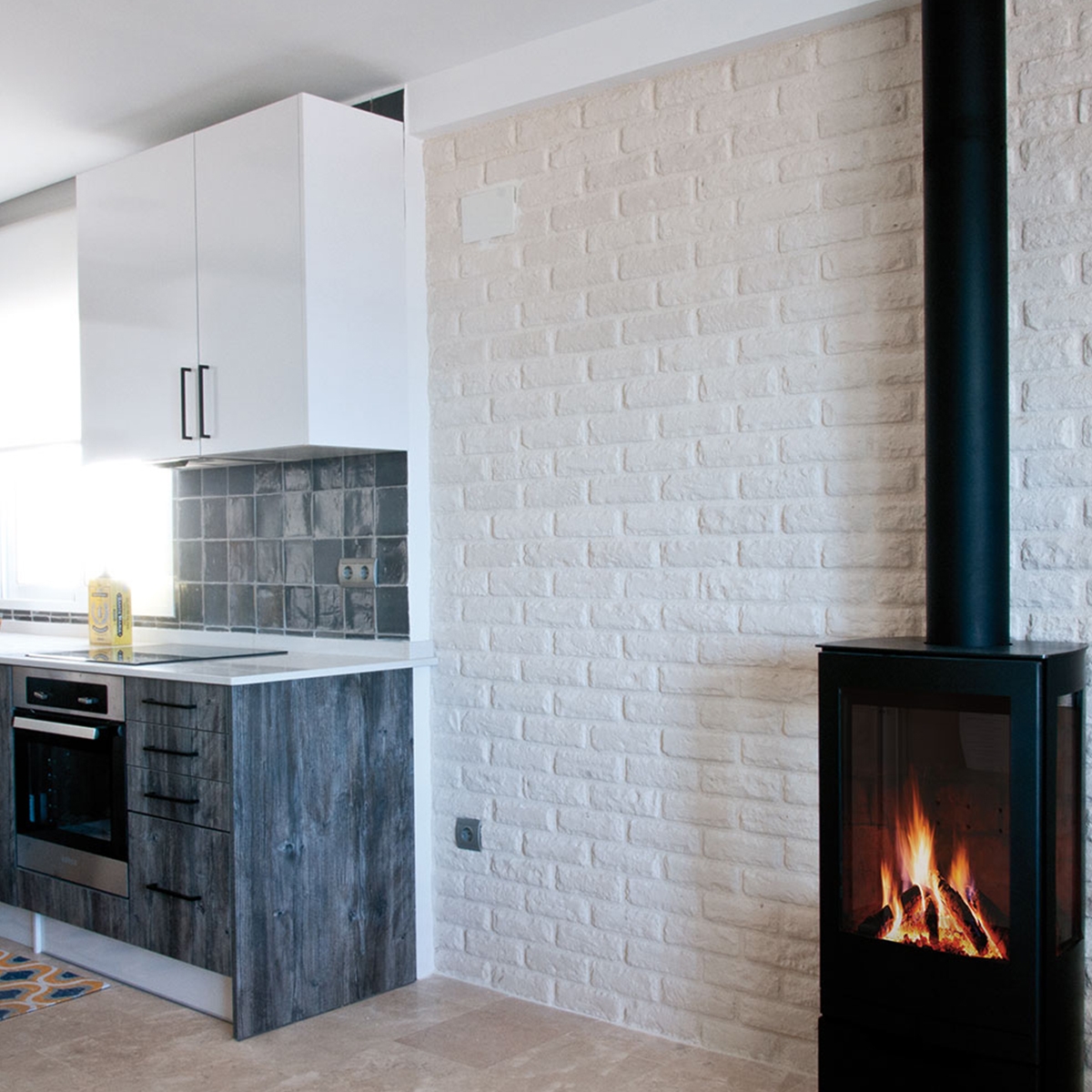 Verniprens - Concrete tile cladding - London white brick imitation cladding