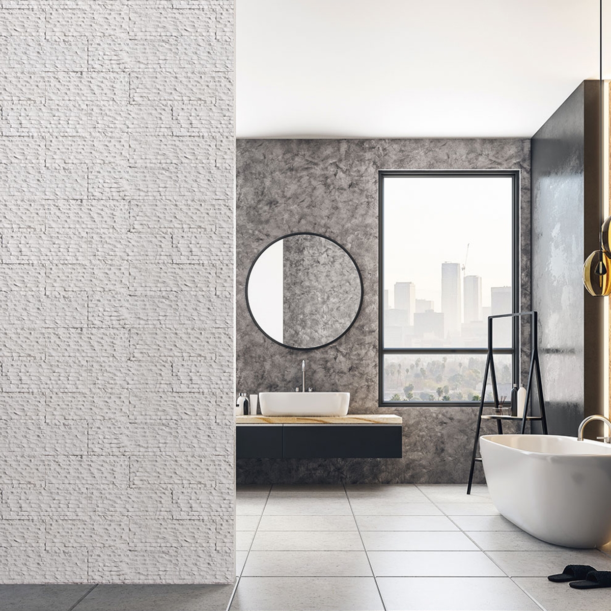 Revêtements Verniprens - Revêtement imitation pierre de zèbre blanc