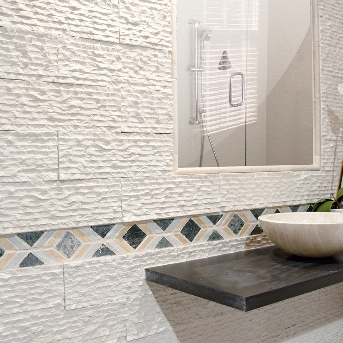 Revestimento pré-fabricado de betão imitação de branco bujardado