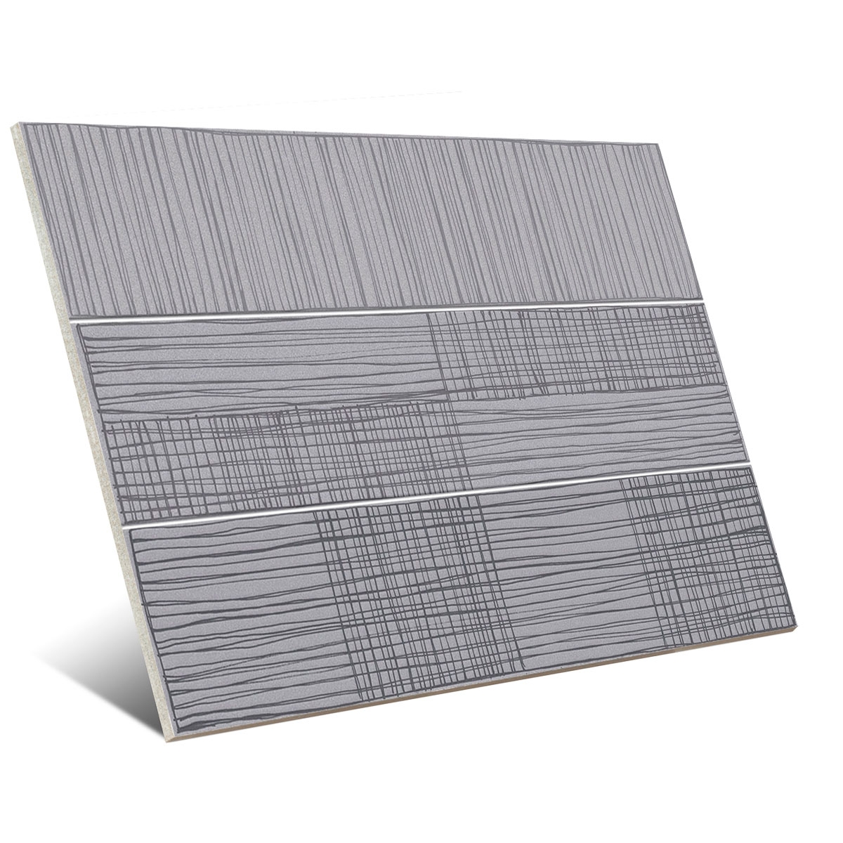 Kaika Gray 23x33.5 (boîte 1 m2) - Revêtement avec décorations Vives