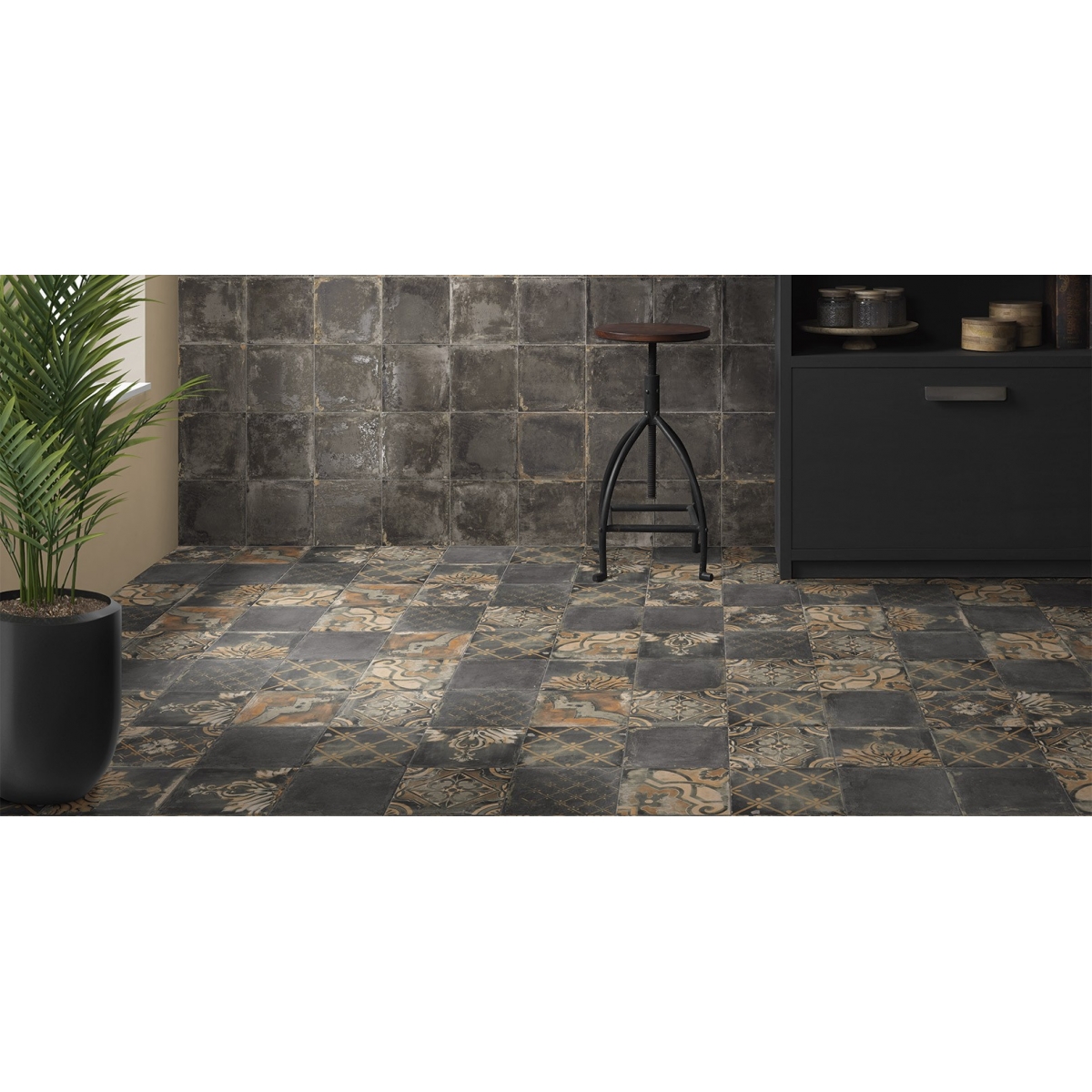 Canaletto Nero 20x20 (m2) Serie Scudo  Mainzu