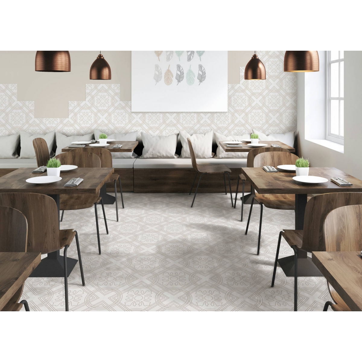 Pavimentos imitación hidráulico Keros Cerámica - Alhambra Arena 25x25 