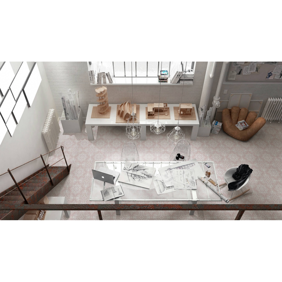 Imitation hydraulic flooring - Keros Cerámica - Alhambra Red 25x25 (box 1 m2)